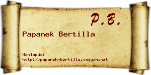 Papanek Bertilla névjegykártya